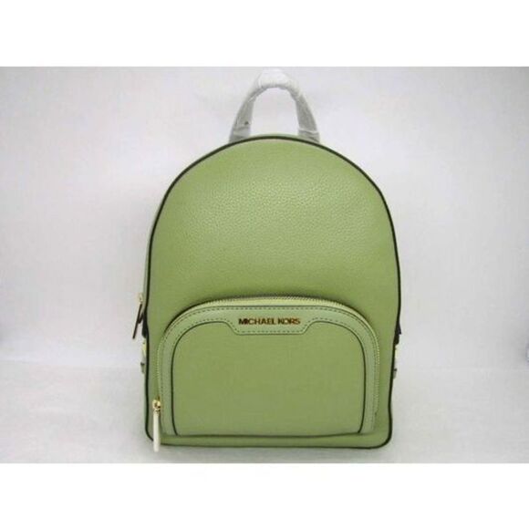 Michael Kors Jaycee Medium Pebble Leather Backpack Light Sage